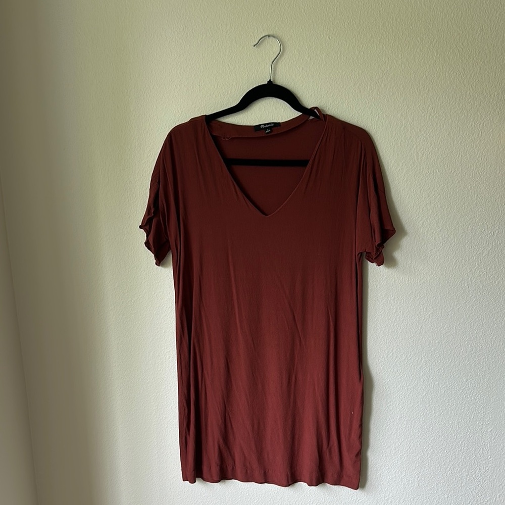 Women's V-Neck Rust Madewell Dress